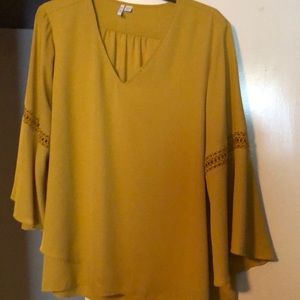 Gold v-neck blouse
